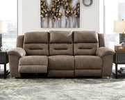 Stoneland Power Reclining Sofa, Loveseat and Recliner in Fossil from Ashley - Lara Furniture