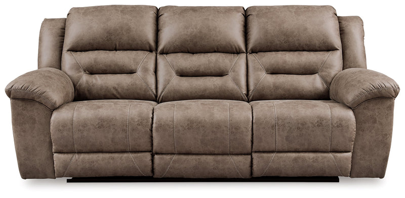 Stoneland Power Reclining Sofa, Loveseat and Recliner in Fossil from Ashley - Lara Furniture