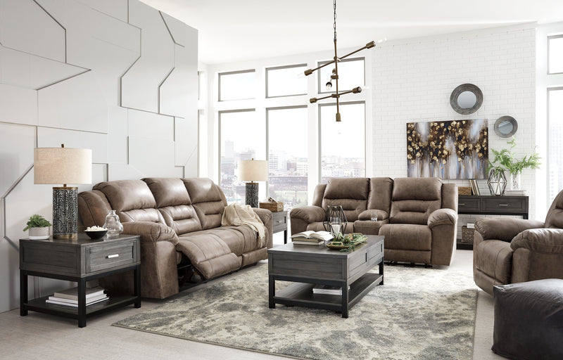 Stoneland Reclining Sofa, Loveseat and Recliner in Fossil from Ashley - Lara Furniture