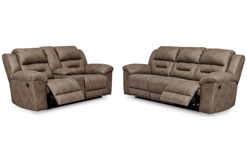 Stoneland Fossil Reclining Sofa and Power Reclining Loveseat -  Ashley - Lara Furniture