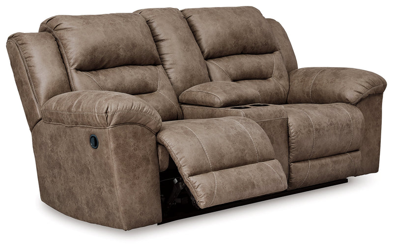 Stoneland Reclining Sofa, Loveseat and Recliner in Fossil from Ashley - Lara Furniture