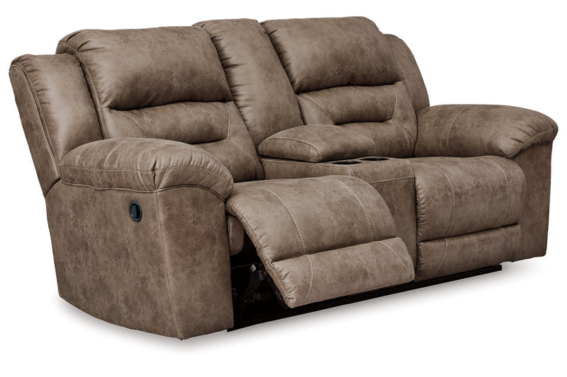 Stoneland Fossil Reclining Loveseat and Power Recliner -  Ashley - Lara Furniture