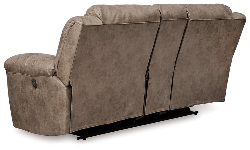 Stoneland Power Reclining Sofa, Loveseat and Recliner in Fossil from Ashley - Lara Furniture