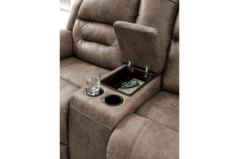 Stoneland Fossil Reclining Sofa and Power Reclining Loveseat -  Ashley - Lara Furniture