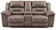 Stoneland Power Reclining Sofa, Loveseat and Recliner in Fossil from Ashley - Lara Furniture