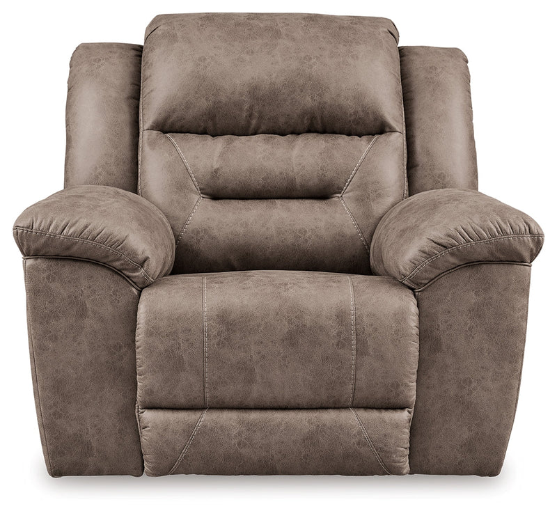 Stoneland Power Reclining Sofa, Loveseat and Recliner in Fossil from Ashley - Lara Furniture