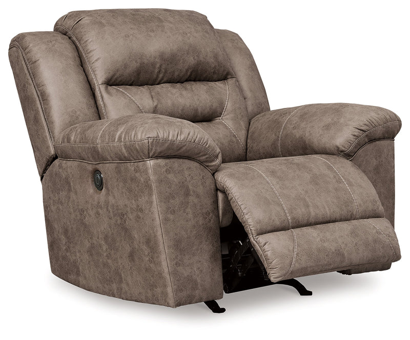 Stoneland Power Reclining Sofa, Loveseat and Recliner in Fossil from Ashley - Lara Furniture