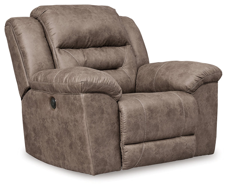 Stoneland Power Reclining Sofa, Loveseat and Recliner in Fossil from Ashley - Lara Furniture