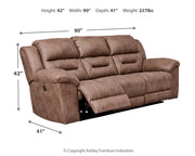 Stoneland Power Reclining Sofa, Loveseat and Recliner in Fossil from Ashley - Lara Furniture