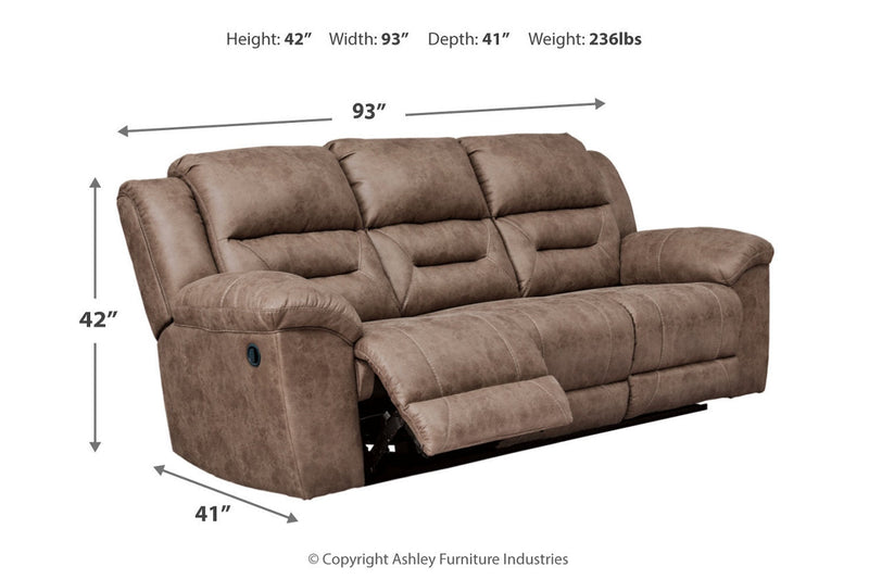 Stoneland Fossil Reclining Sofa and Power Reclining Loveseat -  Ashley - Lara Furniture
