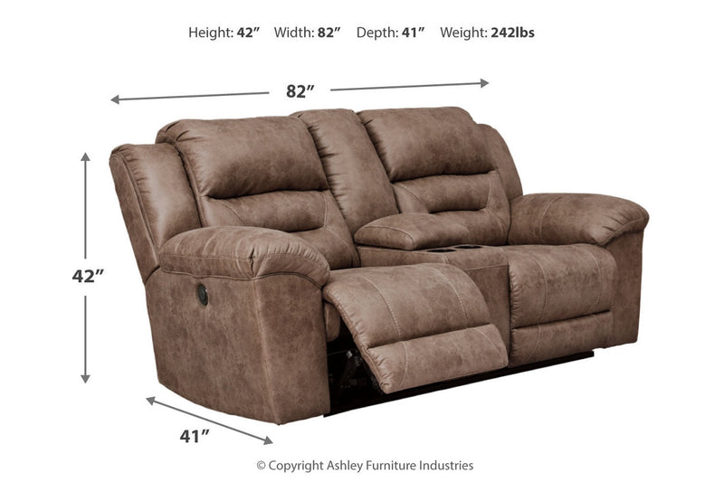 Stoneland Fossil Reclining Sofa and Power Reclining Loveseat -  Ashley - Lara Furniture