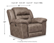 Stoneland Power Reclining Sofa, Loveseat and Recliner in Fossil from Ashley - Lara Furniture