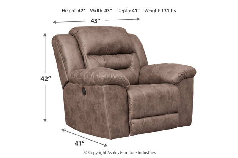 Stoneland Fossil Reclining Loveseat and Power Recliner -  Ashley - Lara Furniture