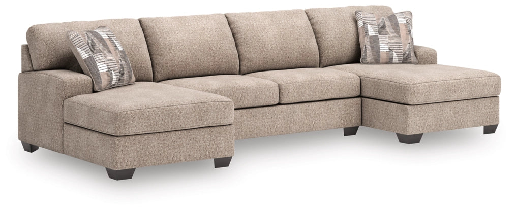 Newellen Hemp 3-Piece Sectional with Double Chaise