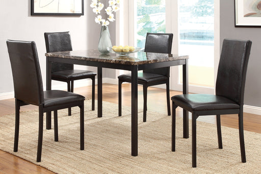 Tempe Brown/Black Marble - Top Dining Set - Lara FurnitureDining Room Set