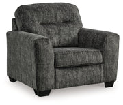 Lonoke Gunmetal Sofa, Loveseat and Oversized Chair from Ashley - Lara Furniture