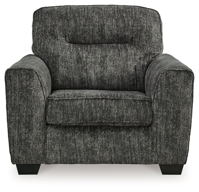 Lonoke Gunmetal Sofa, Loveseat and Oversized Chair from Ashley - Lara Furniture