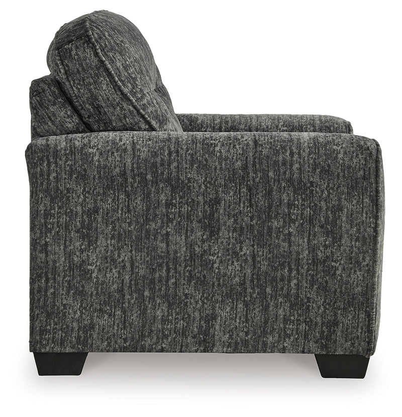 Lonoke Gunmetal Sofa, Loveseat and Oversized Chair from Ashley - Lara Furniture