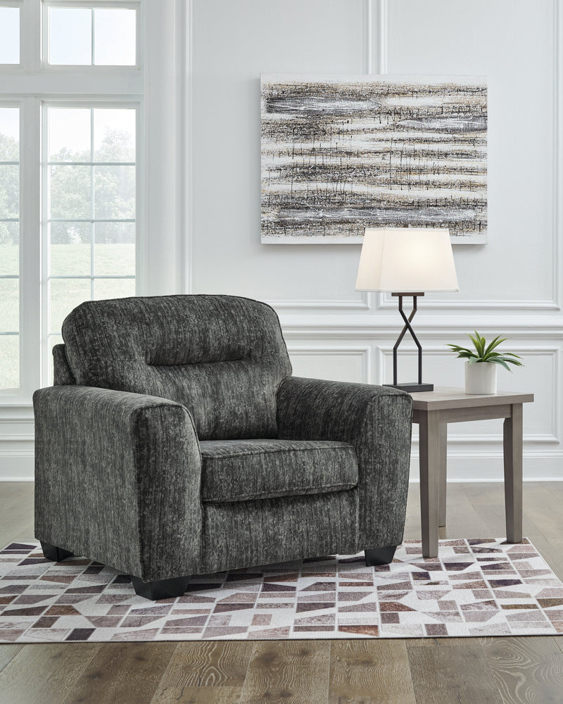 Lonoke Gunmetal Sofa, Loveseat and Oversized Chair from Ashley - Lara Furniture