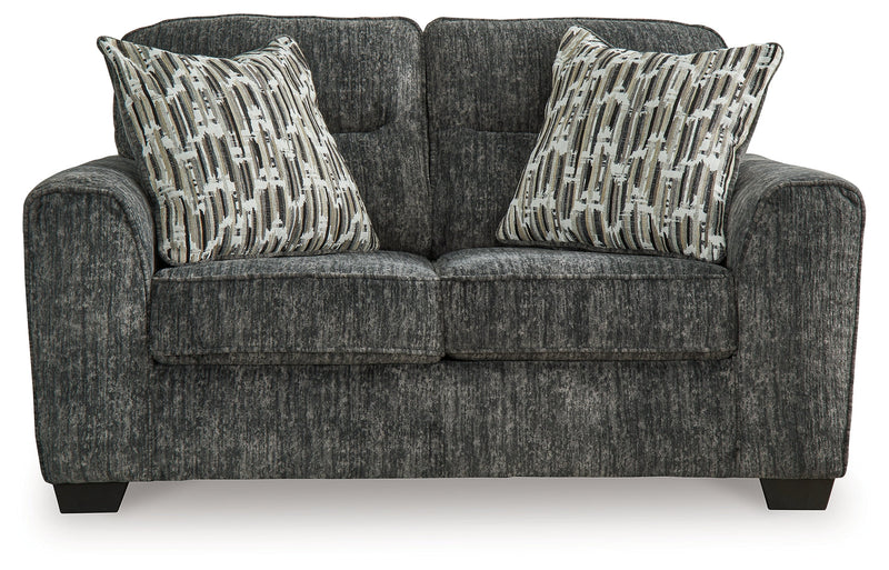 Lonoke Gunmetal Sofa, Loveseat and Oversized Chair from Ashley - Lara Furniture