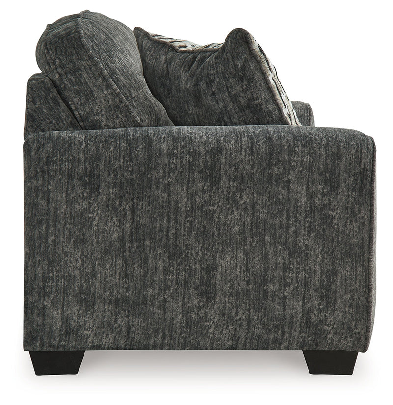 Lonoke Gunmetal Sofa, Loveseat and Oversized Chair from Ashley - Lara Furniture
