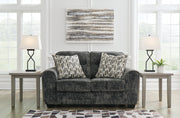 Lonoke Gunmetal Sofa, Loveseat and Oversized Chair from Ashley - Lara Furniture