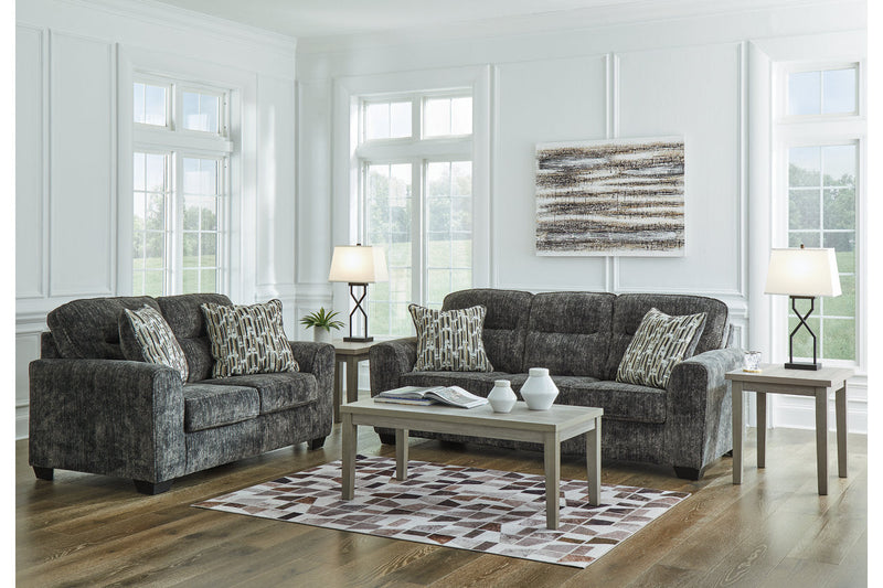 Lonoke Gunmetal Sofa and Loveseat -  Ashley - Lara Furniture