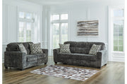 Lonoke Gunmetal Sofa and Loveseat -  Ashley - Lara Furniture