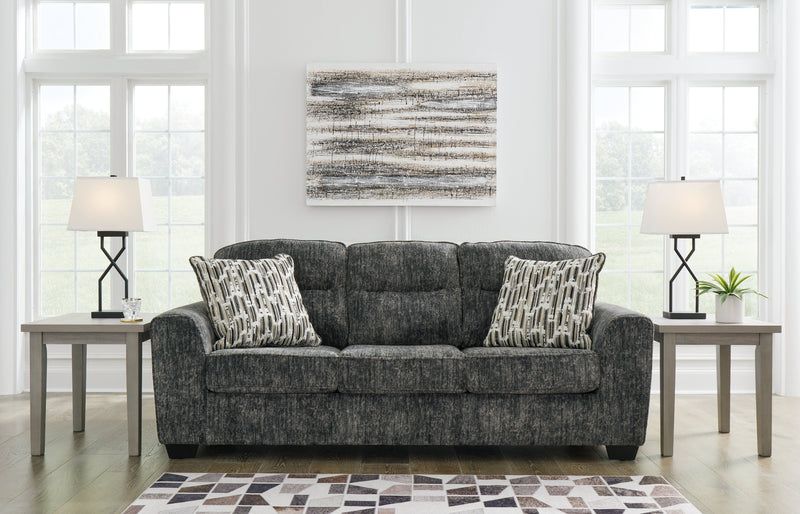 Lonoke Gunmetal Sofa, Loveseat and Oversized Chair from Ashley - Lara Furniture