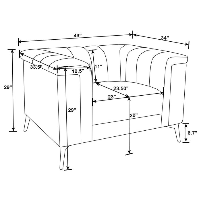 Chalet 3-piece Upholstered Tuxedo Arm Tufted Living Room Set