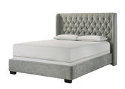 Daphne Light Gray Tweed Upholstered King Bed from Crown Mark - Lara Furniture