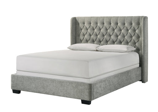 Daphne Light Gray Tweed Upholstered King Bed from Crown Mark - Lara Furniture