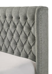 Daphne Light Gray Tweed Upholstered King Bed from Crown Mark - Lara Furniture