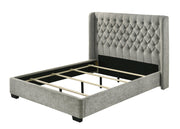 Daphne Light Gray Tweed Upholstered King Bed from Crown Mark - Lara Furniture