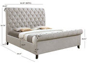 Kate Light Gray King Upholstered Sleigh Platform Bed from Crown Mark - Lara Furniture