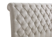Kate Light Gray King Upholstered Sleigh Platform Bed from Crown Mark - Lara Furniture