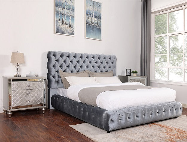 Flory King/Queen Rail - Grey - Lara Furniture