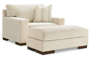 Maggie Birch Oversized Chair and Ottoman -  Ashley - Lara Furniture