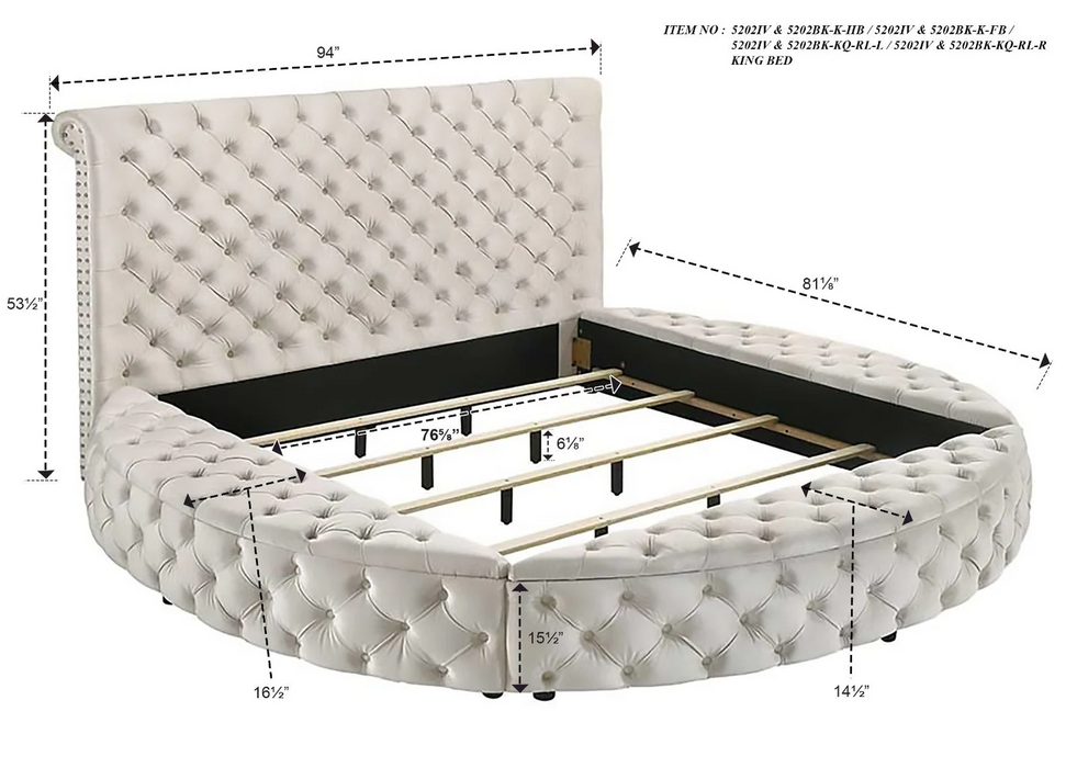 Brigitte Ivory Queen Upholstered Storage Panel Bed
