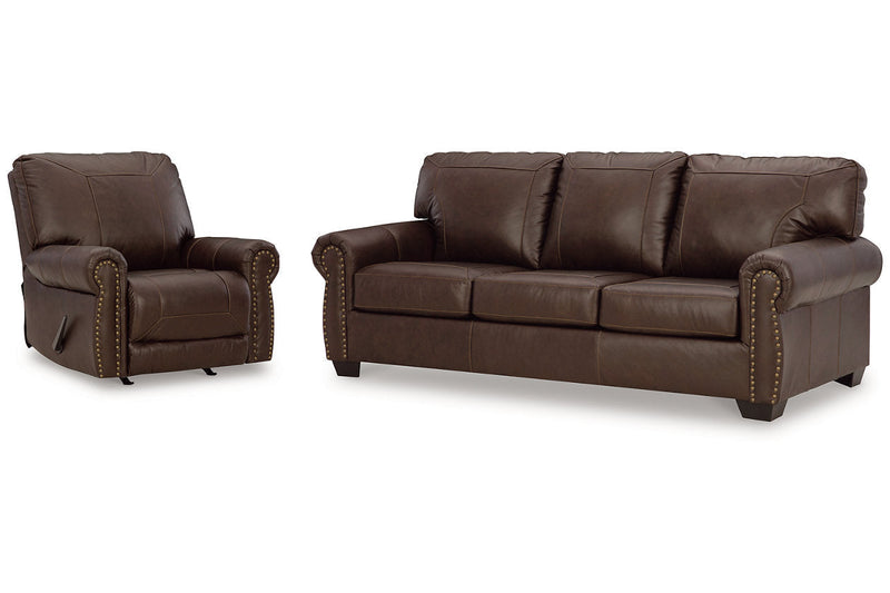 Colleton Dark Brown Sofa and Recliner -  Ashley - Lara Furniture