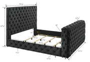 Josephine Black King Upholstered Panel Bed with TV Lift from Crown Mark - Lara Furniture