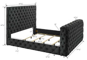 Josephine Black Queen Upholstered Panel Bed with TV Lift from Crown Mark - Lara Furniture