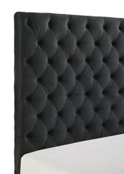 Josephine Black Queen Upholstered Panel Bed with TV Lift from Crown Mark - Lara Furniture