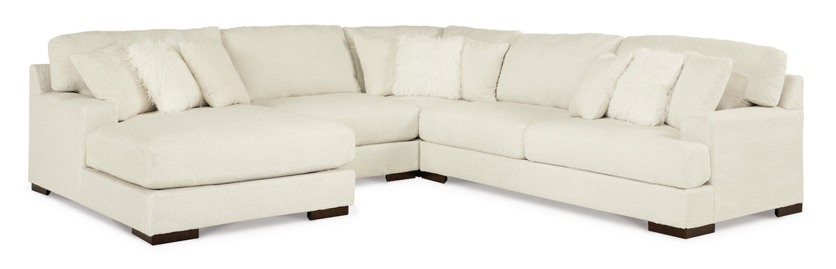 Zada Ivory 4-Piece LAF Sectional with Chaise