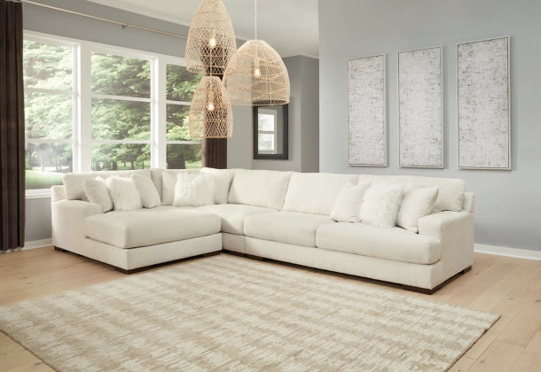 Zada Ivory 4-Piece LAF Sectional with Chaise