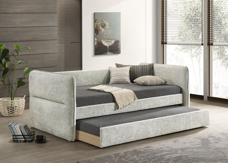 Philipa Light Gray Daybed with Trundle from Crown Mark - Lara Furniture