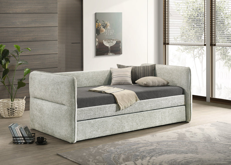 Philipa Light Gray Daybed with Trundle from Crown Mark - Lara Furniture
