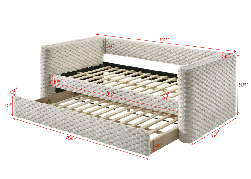 Brielle Dove Daybed with Trundle from Crown Mark - Lara Furniture