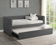 Trina Gunmetal Gray Daybed with Trundle from Crown Mark - Lara Furniture