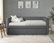 Trina Gunmetal Gray Daybed with Trundle from Crown Mark - Lara Furniture
